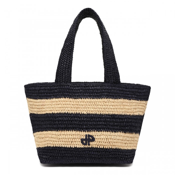 Trapeze rafia small tote bag