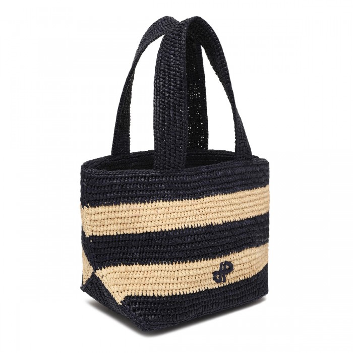 Trapeze rafia small tote bag