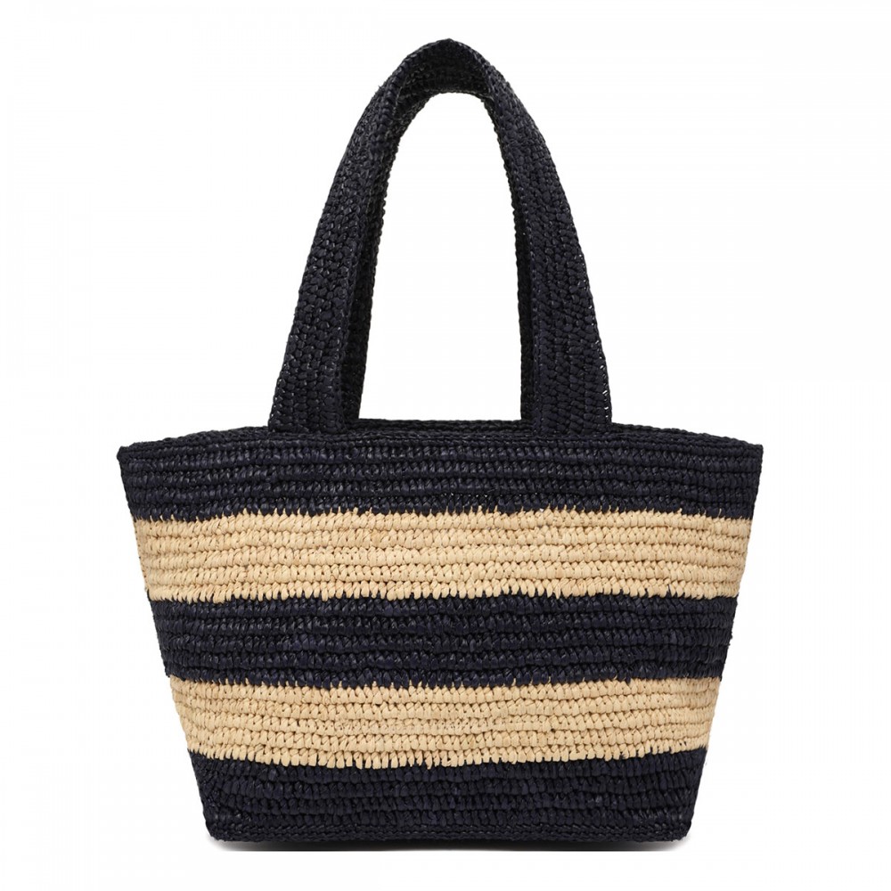 Trapeze rafia small tote bag