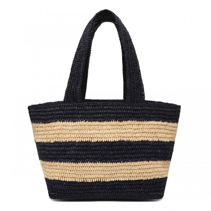 Trapeze rafia small tote bag