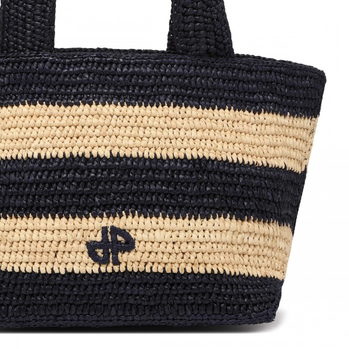 Trapeze rafia small tote bag