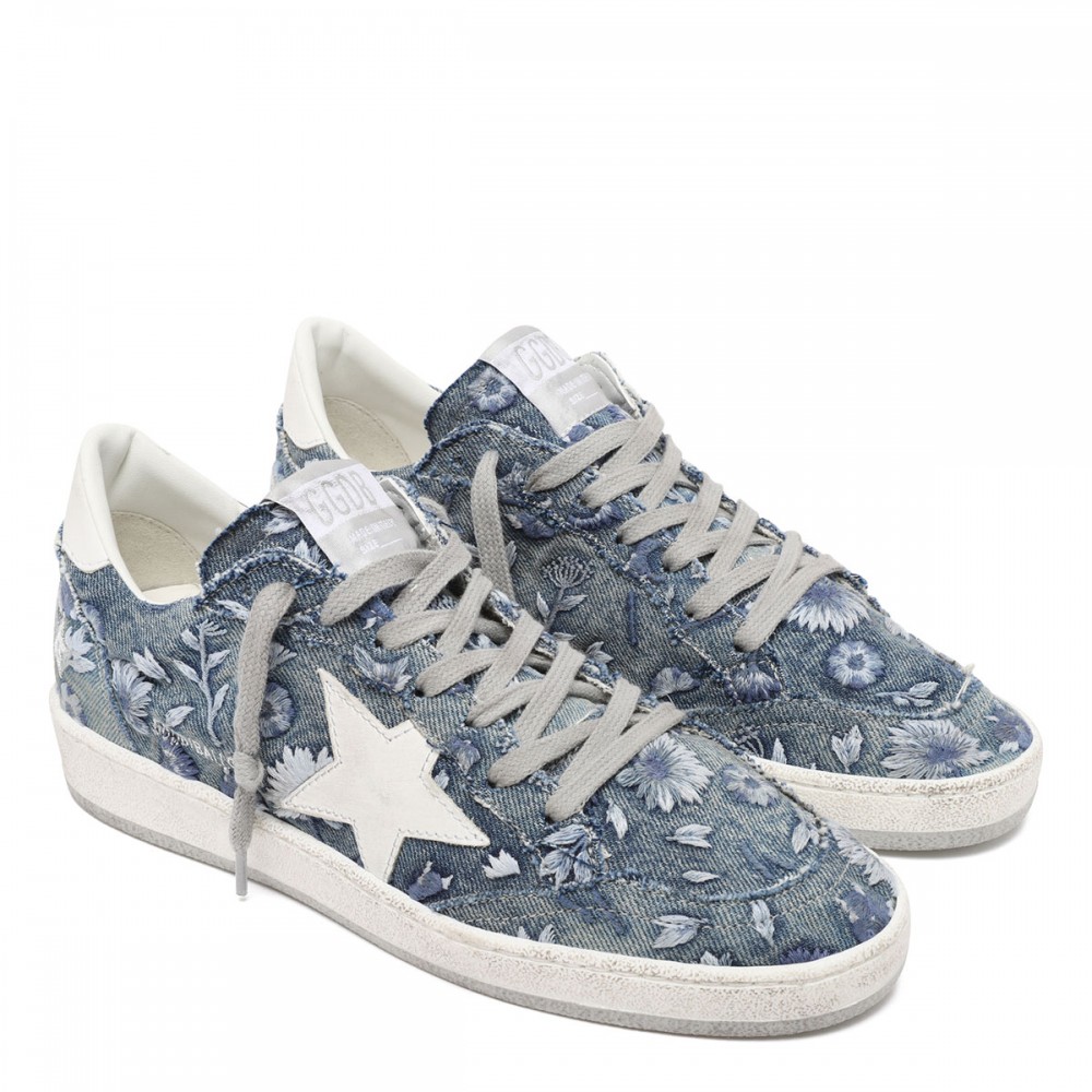 BallStar embroidered denim sneakers