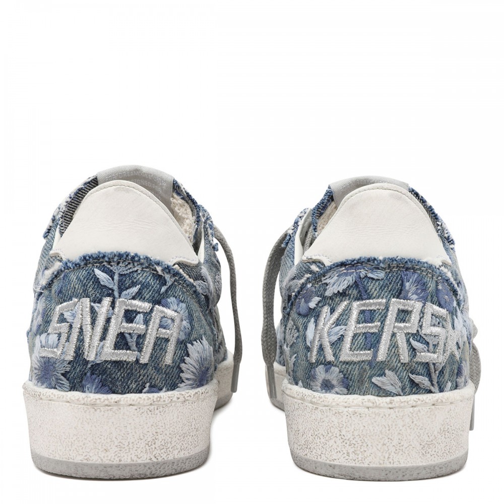 BallStar embroidered denim sneakers