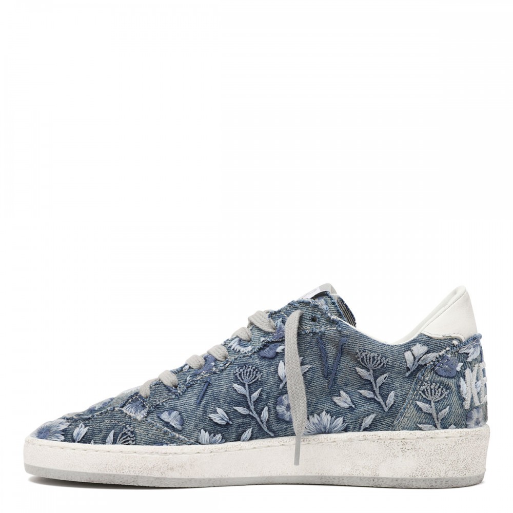 BallStar embroidered denim sneakers