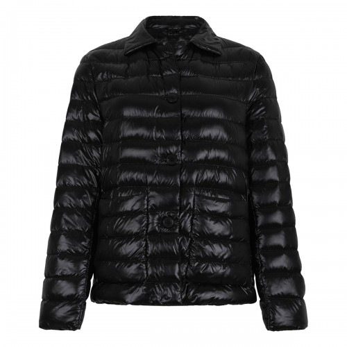 Black ultralight down jacket