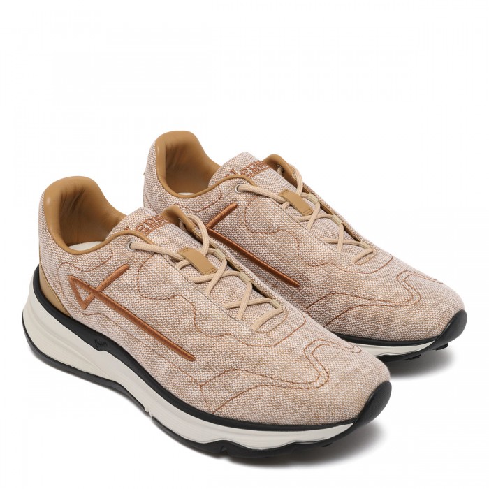 Linen low top sneakers