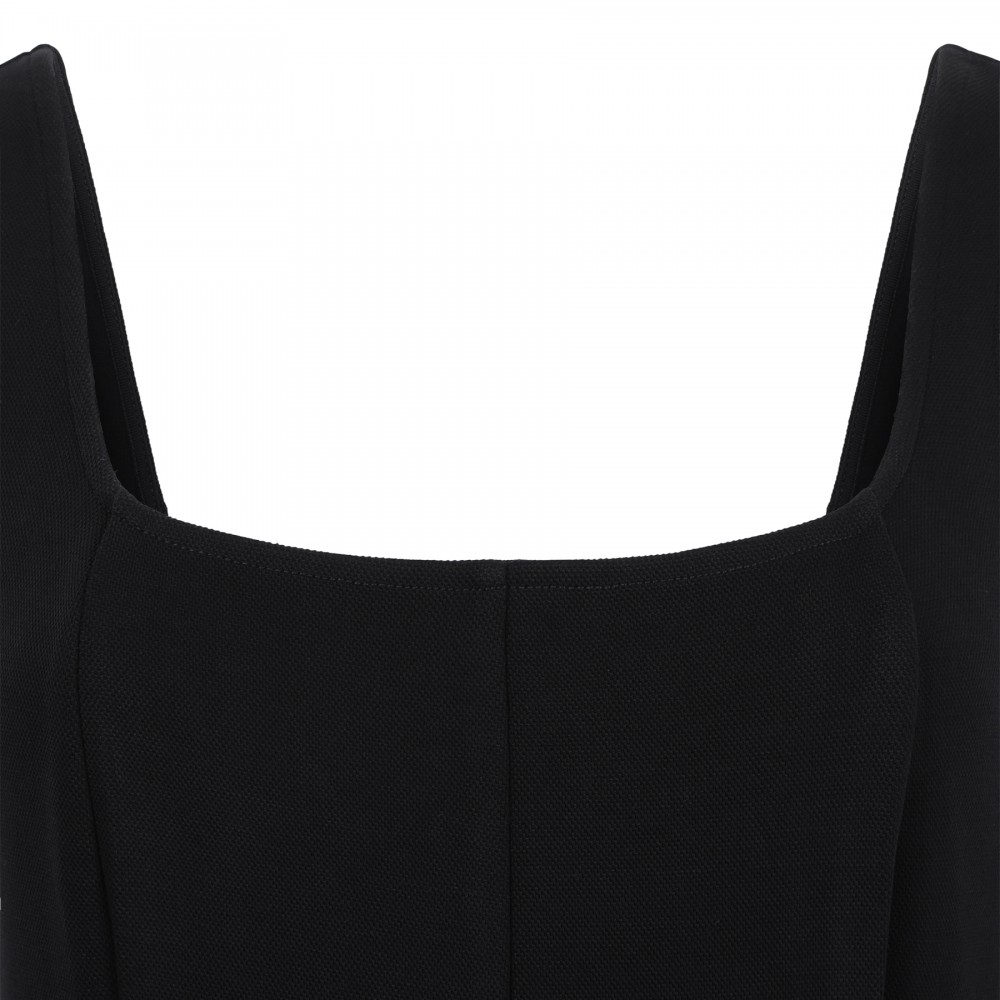 Seamed cotton-blend dress
