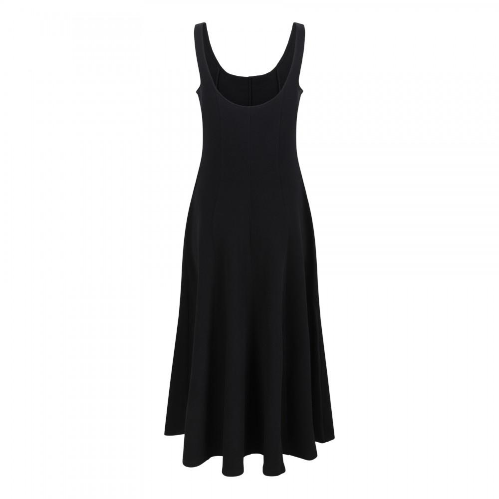 Seamed cotton-blend dress
