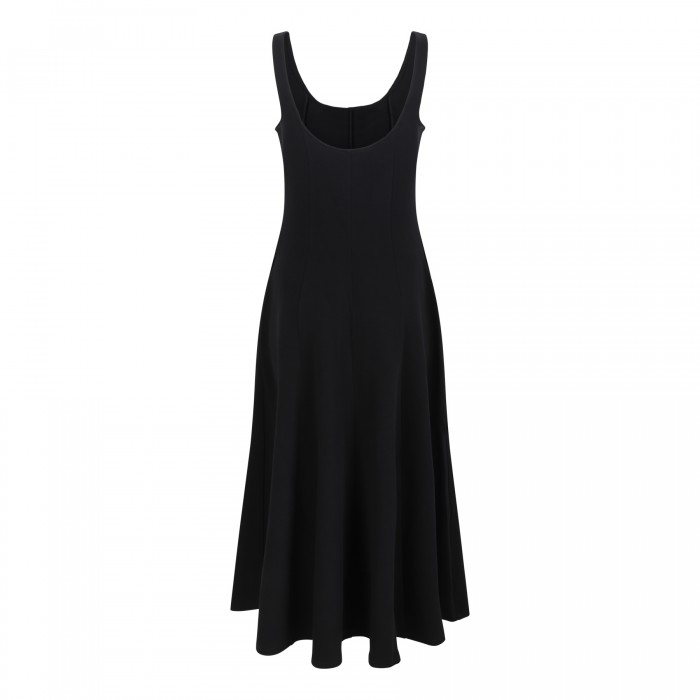 Seamed cotton-blend dress