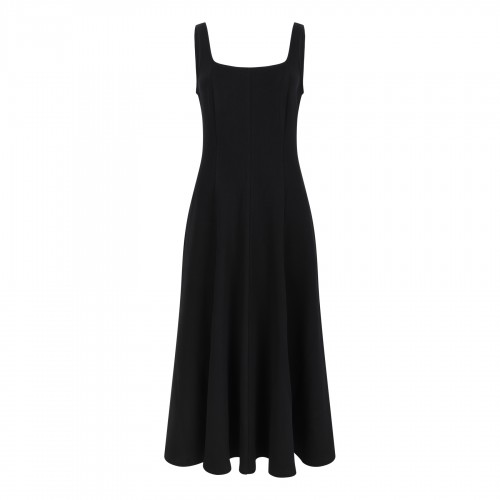 Seamed cotton-blend dress
