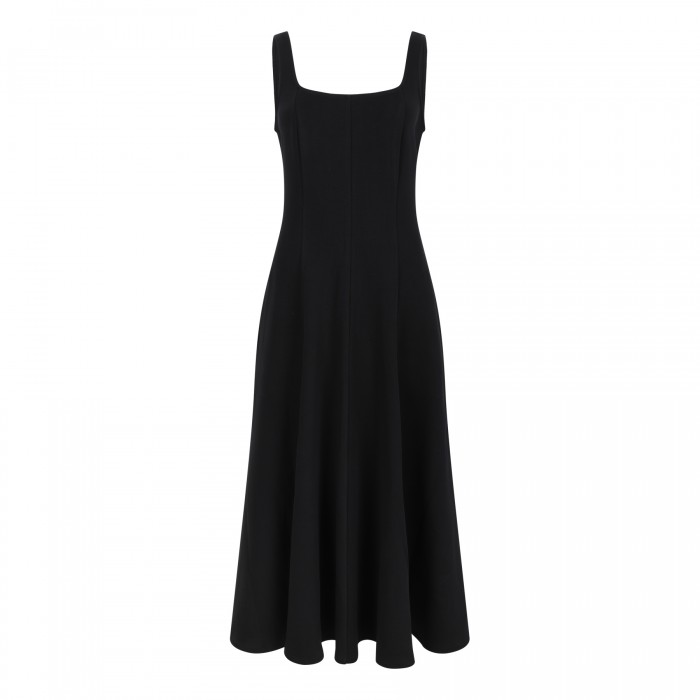 Seamed cotton-blend dress