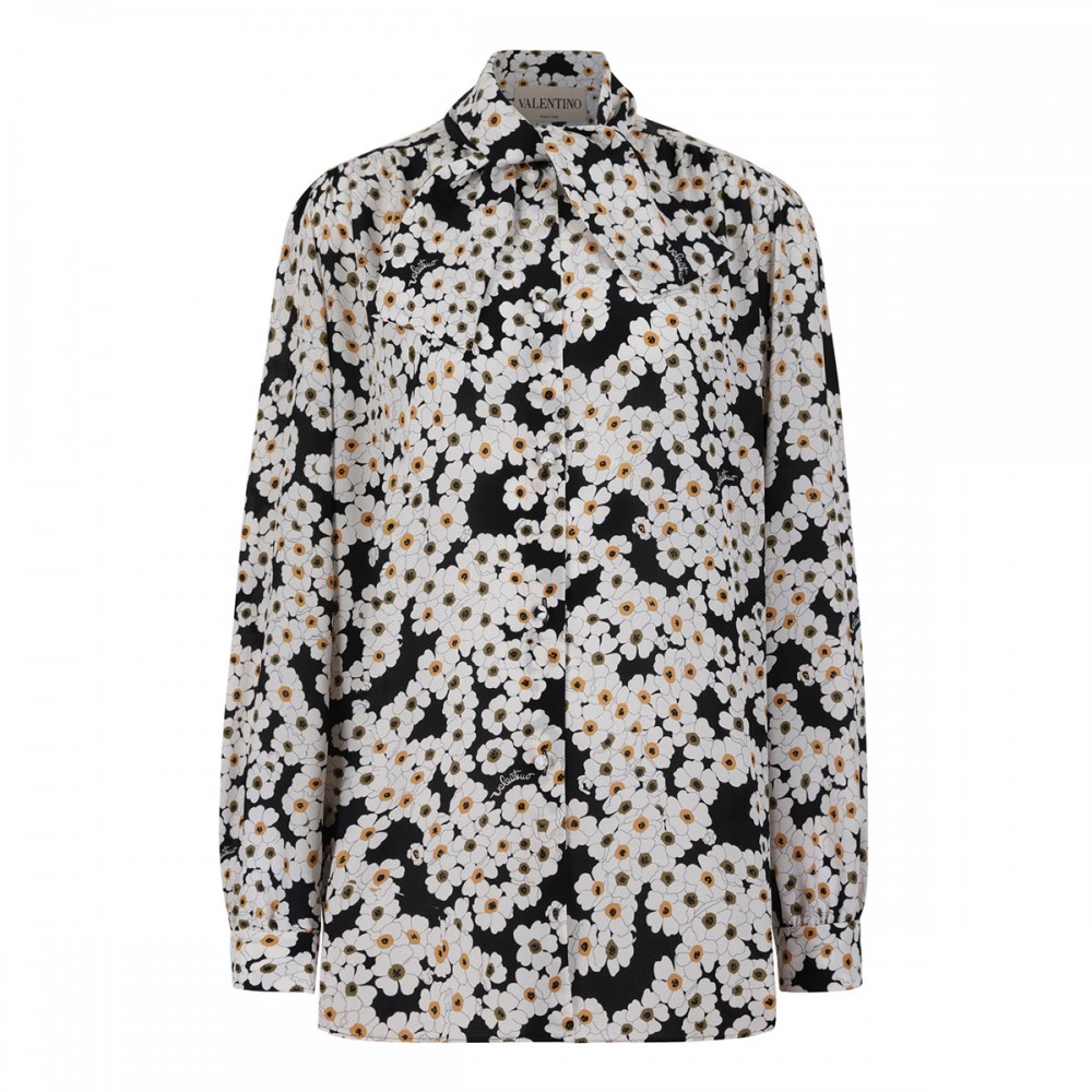 Apres l'hiver primula print silk blouse