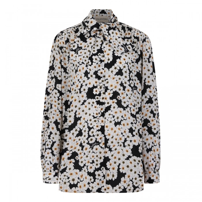 Apres l'hiver primula print silk blouse