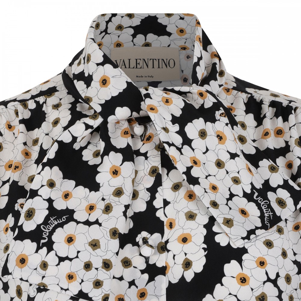 Apres l'hiver primula print silk blouse