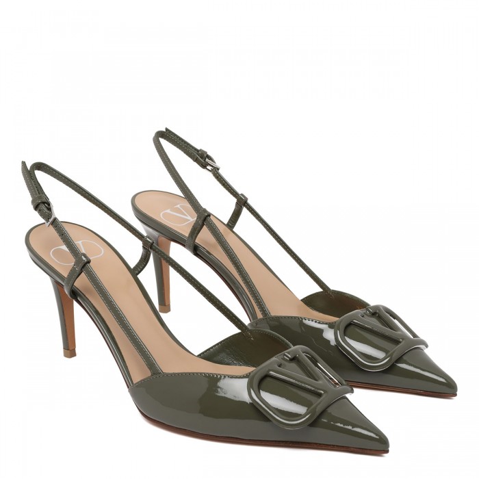 VLogo 80 patent slingback pumps