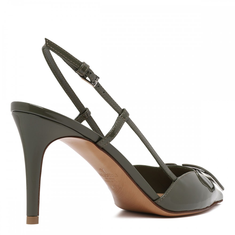 VLogo 80 patent slingback pumps