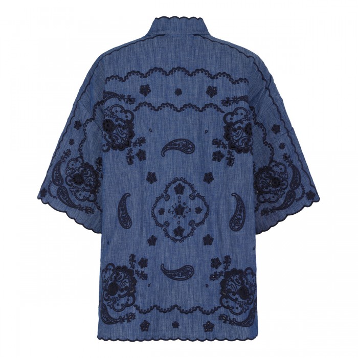 Aster embroidered denim shirt