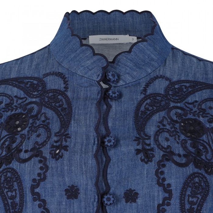 Aster embroidered denim shirt