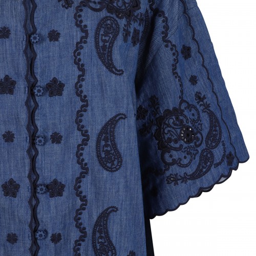 Aster embroidered denim shirt 2