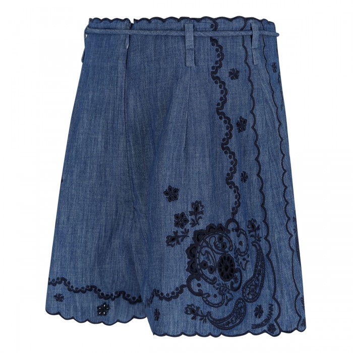 Aster embroidered denim shorts