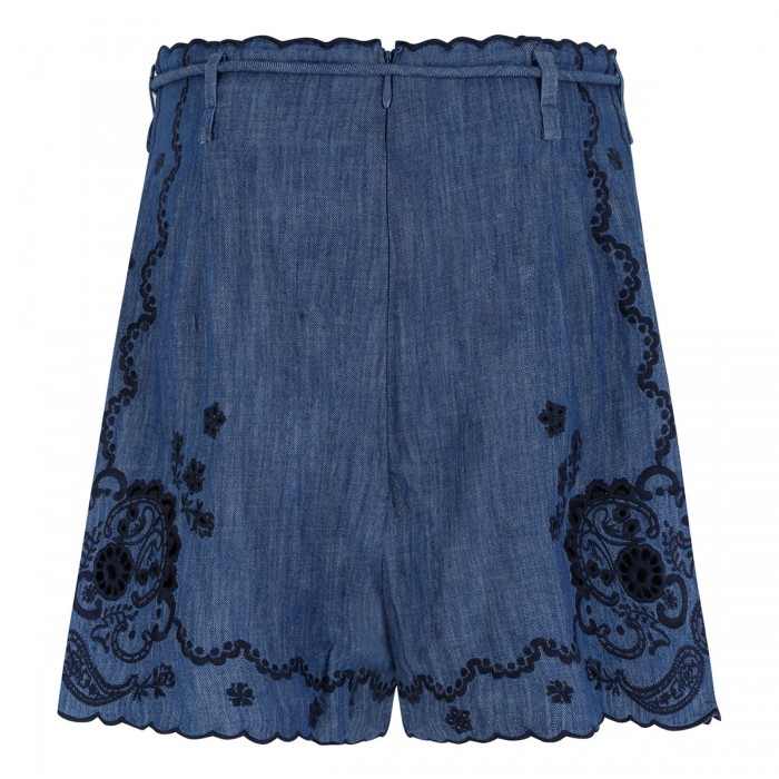Aster embroidered denim shorts