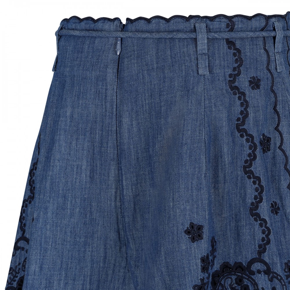 Aster embroidered denim shorts