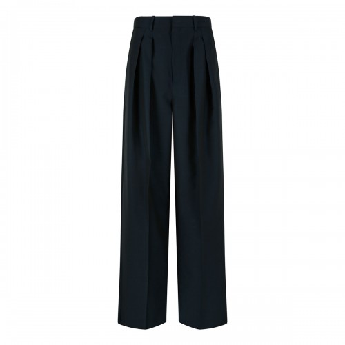 Wool blend wide-leg pants