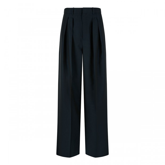 Wool blend wide-leg pants