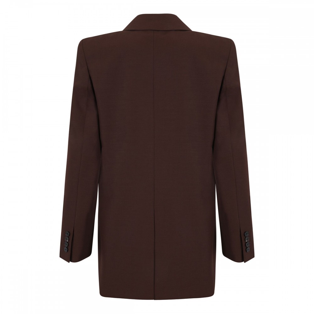 Double-breasted wool blend jacket
