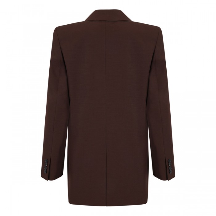 Double-breasted wool blend jacket