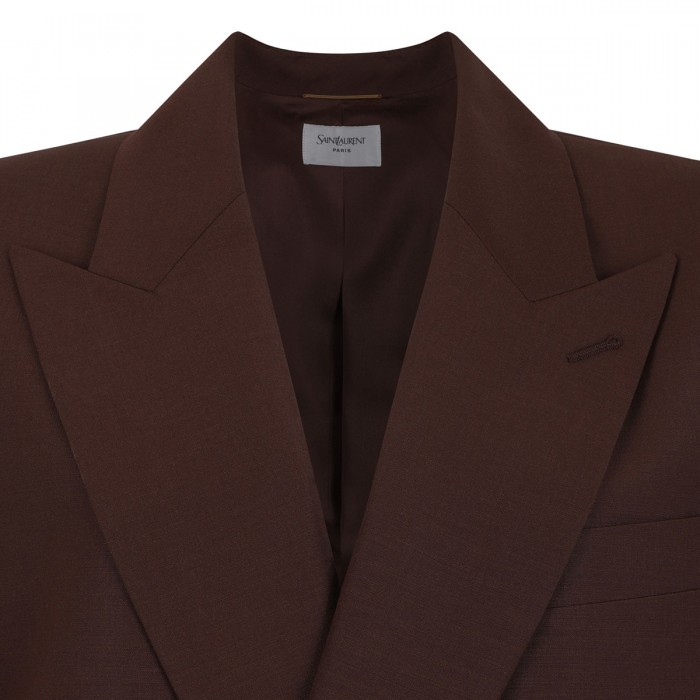 Double-breasted wool blend jacket