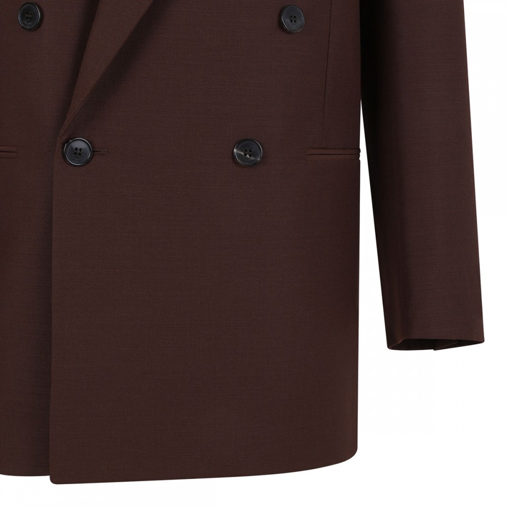 Double-breasted wool blend jacket