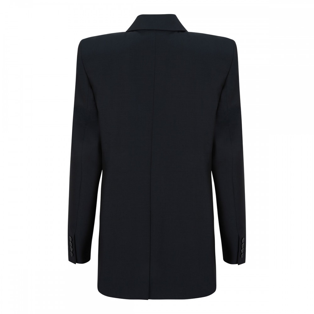 Double-breasted wool blend jacket