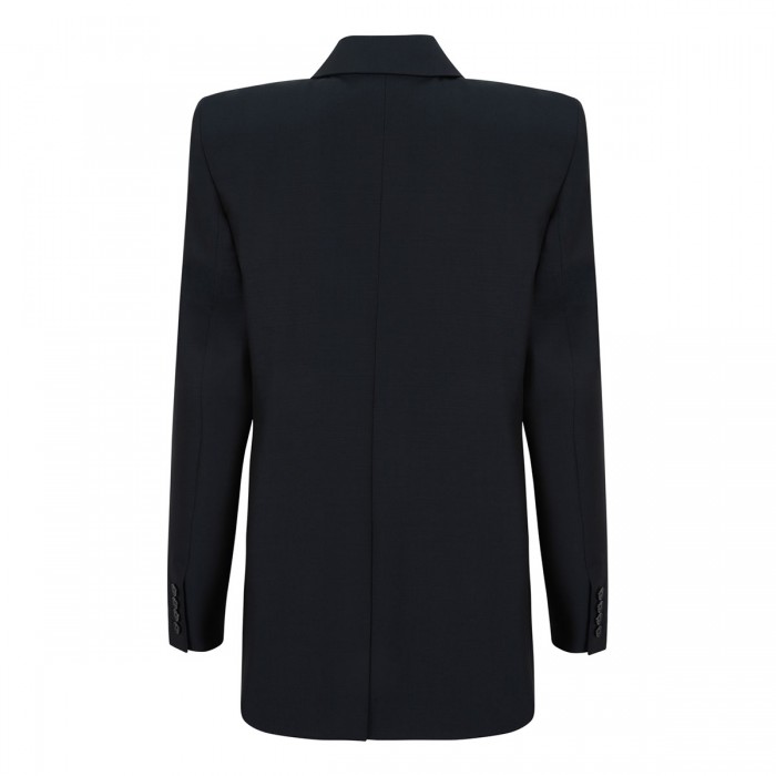 Double-breasted wool blend jacket