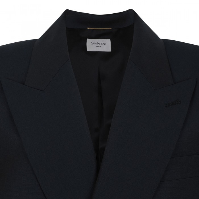 Double-breasted wool blend jacket