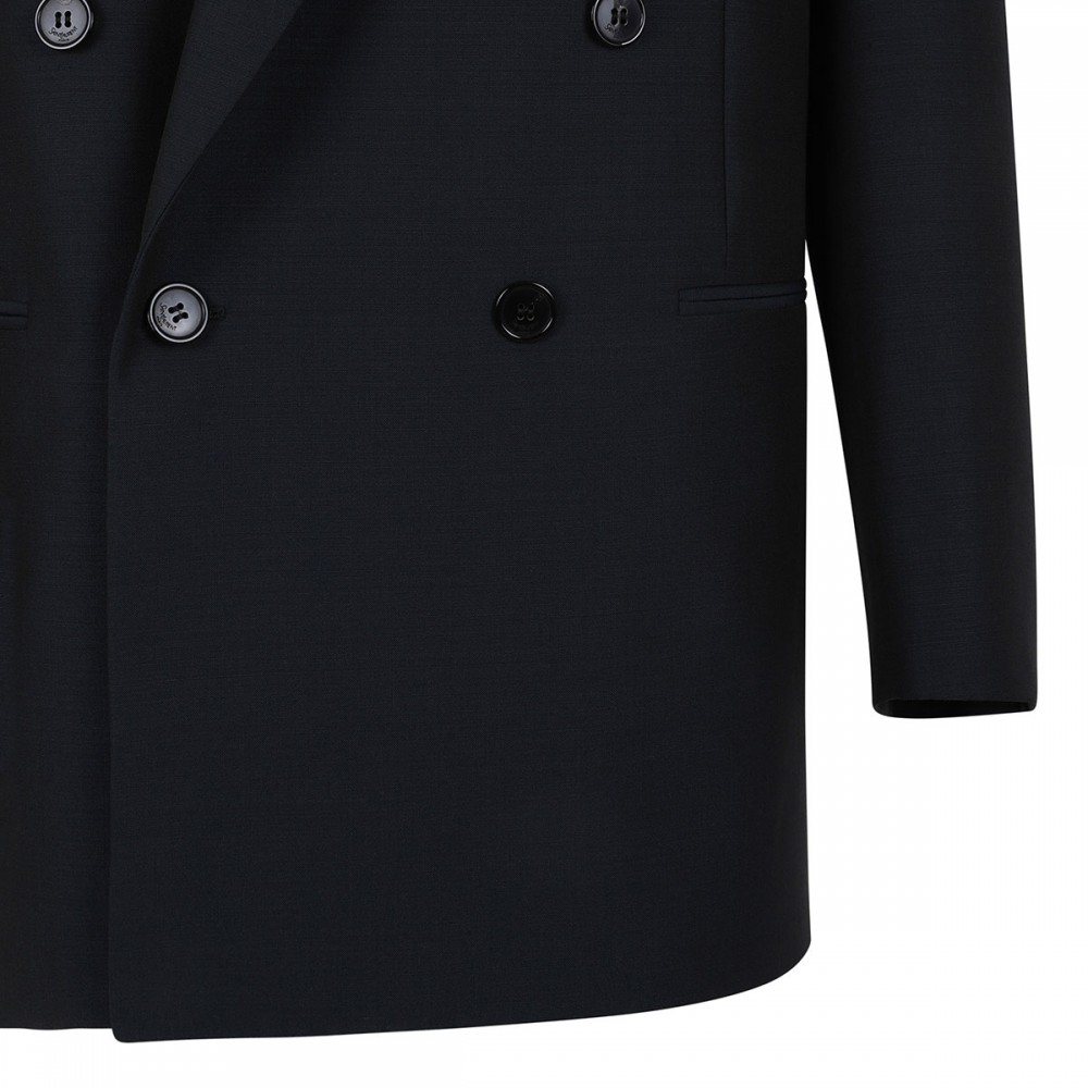 Double-breasted wool blend jacket