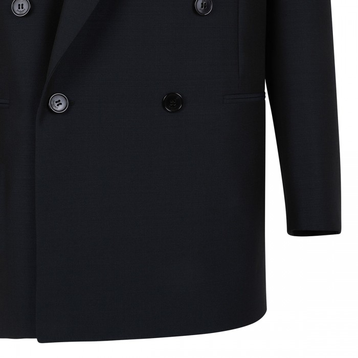Double-breasted wool blend jacket