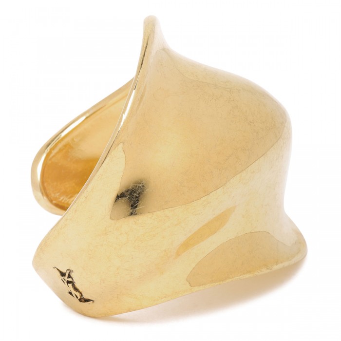 Gold-tone brass bracelet cuff
