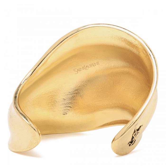 Gold-tone brass bracelet cuff