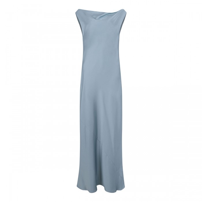 Sky blue satin long dress