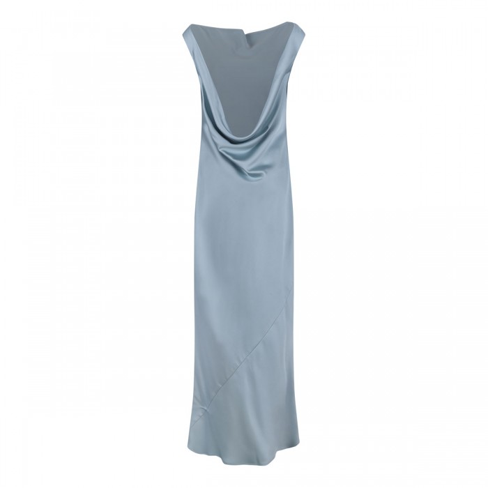 Sky blue satin long dress