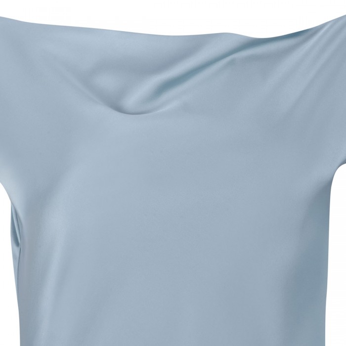 Sky blue satin long dress