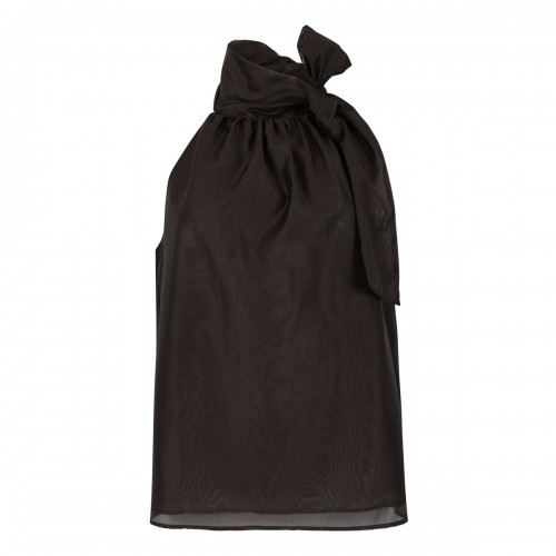 Halterneck top with bow