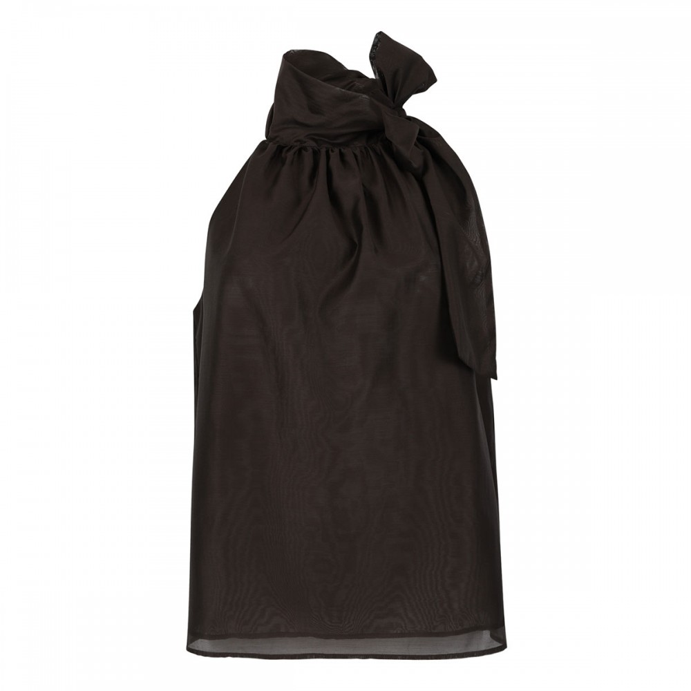 Halterneck top with bow