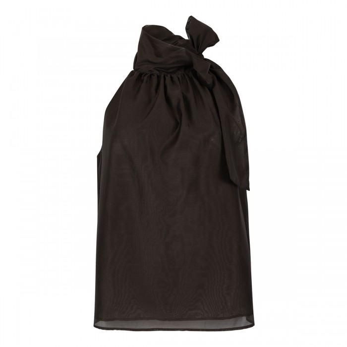 Halterneck top with bow