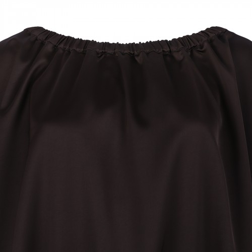 Dark brown satin top 2