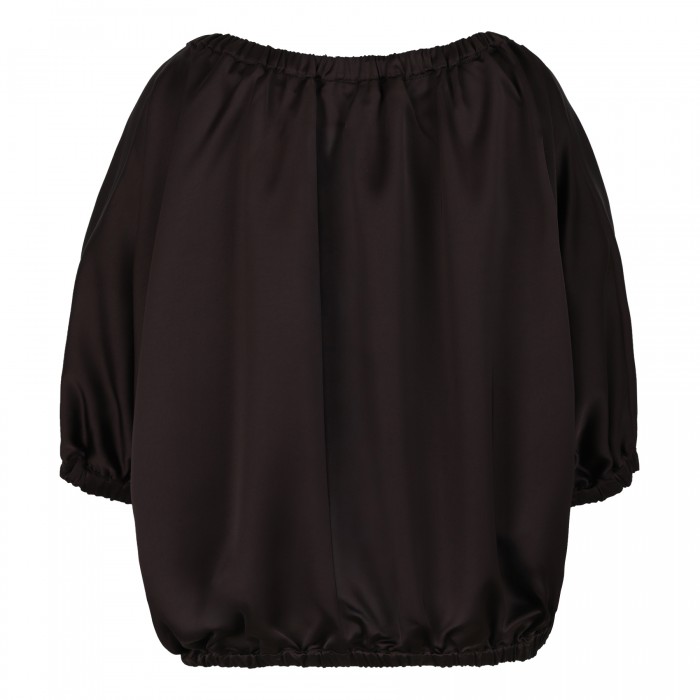 Dark brown satin top