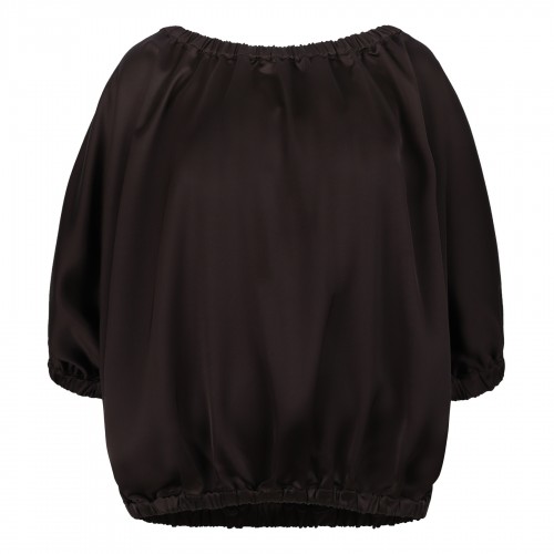 Dark brown satin top
