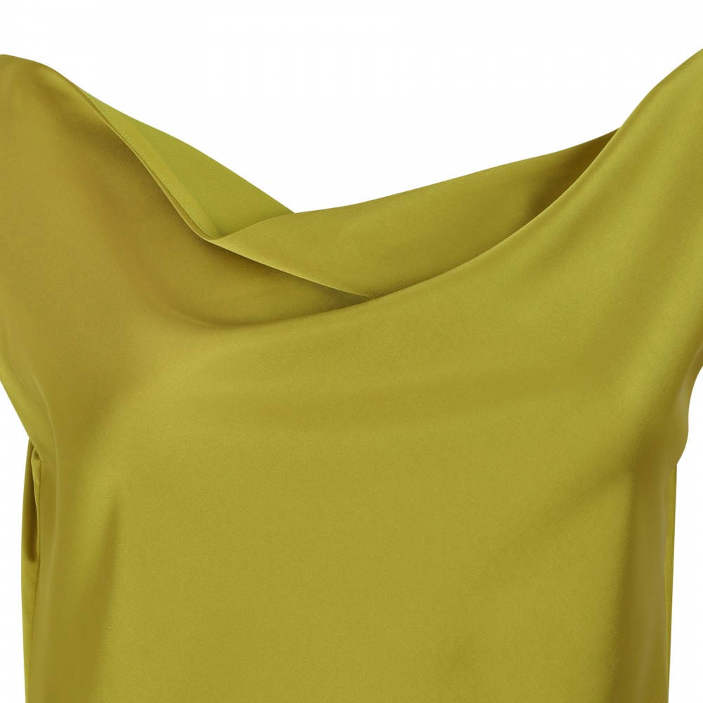 Acid green satin long dress