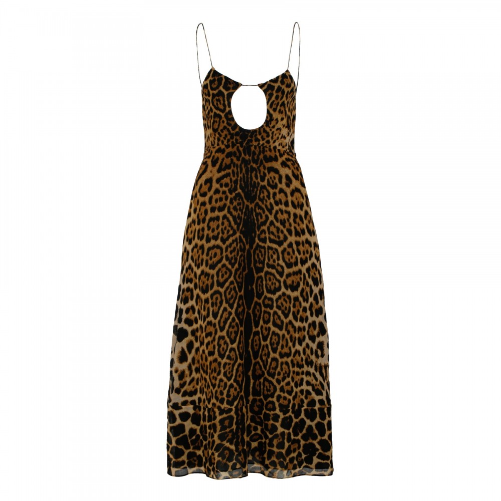 Leopard cut-out dress